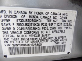 2004 Acura MDX Silver 3.5L AT 4WD #A24948